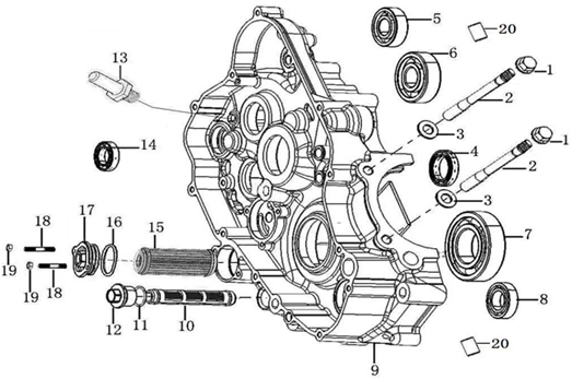 Двигатель zs177mm 250 cc